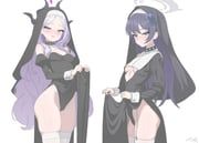 hina_(blue_archive), kisaki_(blue_archive), blue_archive, runarie, 2girls