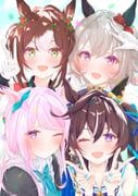 curren_chan_(fille_eclair)_(umamusume), curren_chan_(umamusume), fine_motion_(noble_seamair)_(umamusume), fine_motion_(umamusume), mejiro_mcqueen_(frontline_elegance)_(umamusume)