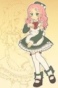 momone_momo, utau, treebarkagain, 1girl, apron