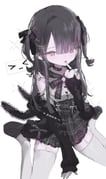 original, kikiko, 1girl, black_bow, black_dress