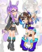 daitaku_helios_(fun_fun_party_night)_(umamusume), daitaku_helios_(umamusume), mejiro_mcqueen_(frontline_elegance)_(umamusume), mejiro_mcqueen_(umamusume), splatoon_(series)