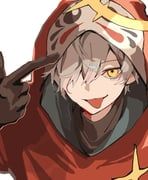 daruma_is_god, crazy_raccoon, vuatll, black_gloves, black_shirt