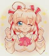 kamikita_komari, little_busters!, koruri_hszn, 1girl, ;)
