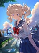 barbara_(genshin_impact), genshin_impact, illustuttillust, 1girl, bag