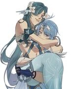 odette_(genshin_impact), vodyanitsa_(genshin_impact), vodyanitsa_(water_imp)_(genshin_impact), genshin_impact, kelzees