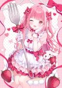 original, fuyu_sakurasaki, 1girl, apron, blunt_bangs