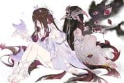 columbina_(genshin_impact), luonnotar_(genshin_impact), genshin_impact, chitameraa, eye_mask