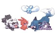 galarian_zigzagoon, julia_(idolmaster), kitakami_reika, swablu, idolmaster