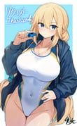 original, akasha_(v0id_saga), 1girl, blonde_hair, blue_background