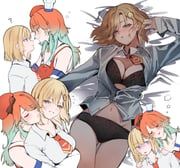 takanashi_kiara, takanashi_kiara_(1st_costume), watson_amelia, watson_amelia_(1st_costume), hololive