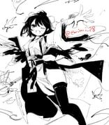 shameimaru_aya, touhou, emimi_(emimi_28), 1girl, :d