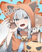 shirakami_fubuki, hololive, mean_0603, alternate_costume, animal_ear_hood
