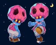 toad_(mario), mario_(series), onimiere, 1boy, blue_skin