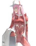 zero_two_(darling_in_the_franxx), darling_in_the_franxx, eien_001, 1girl, bodysuit