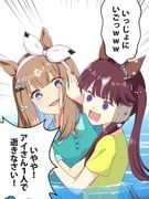 almond_eye_(umamusume), lucky_lilac_(umamusume), gang_beasts, pakatube, umamusume