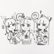 fujiwara_no_mokou, joutouguu_mayumi, konpaku_youmu, touhou, hiyoi_(kasasagi07)