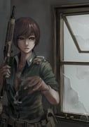 original, jittsu, 1girl, assault_rifle, belt
