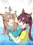almond_eye_(umamusume), lucky_lilac_(umamusume), gang_beasts, pakatube, umamusume