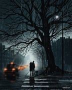original, laura_el, 1boy, 1girl, bare_tree