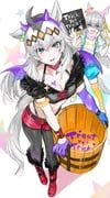oguri_cap_(umamusume), tamamo_cross_(umamusume), umamusume, kik1, 2girls