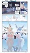 glaceon, leafeon, pokemon, the_kite, 2boys