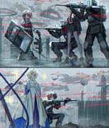 archetype_earth, arcueid_brunestud, fujimaru_ritsuka_(female), fujimaru_ritsuka_(male), fujimaru_ritsuka_(male)_(polar_chaldea_uniform)