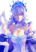 anastasya_feodorovna_snezhnaya, genshin_impact, shinaipenguin, 1girl, bare_shoulders