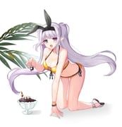 levia_(closers), closers, 1girl, all_fours, bare_shoulders