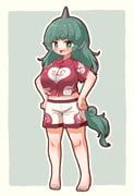 komano_aunn, touhou, arinu, 1girl, :d