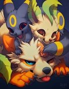 arcanine, leafeon, umbreon, pokemon, falvie