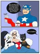 black_cat_(marvel), black_panther_(shuri), captain_america, spider-man, steve_rogers