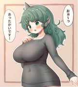 komano_aunn, touhou, arinu, 1girl, alternate_costume