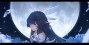 columbina_(genshin_impact), genshin_impact, hmj0128, 1girl, black_border