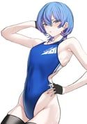 hoshimachi_suisei, hololive, si_farid, 1girl, arm_up