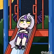 la+_darknesss, hololive, honmirin, 1girl, :|