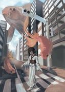 original, aaru_sayu, 1girl, city, cloud