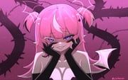 camila_inpu, indie_virtual_youtuber, ander_man, 1girl, bare_shoulders