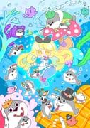 original, ichiyon_(dixie-koty), 1girl, air_bubble, animal