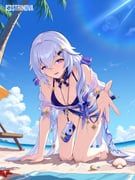 celestia_(stellar_tide)_(strinova), celestia_(strinova), strinova, 1girl, all_fours