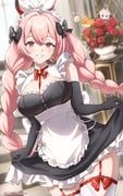 pinku_(vtuber), atelier_live, umirunie, 1girl, apron