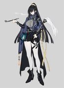 original, red-d, 1girl, asymmetrical_legwear, black_hair