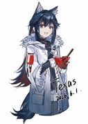 texas_(arknights), texas_(winter_messenger)_(arknights), arknights, touming_ren_zhong, 1girl