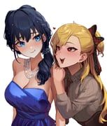 kaela_kovalskia, kaela_kovalskia_(indonesian_casual), ouro_kronii, ouro_kronii_(party_dress), hololive