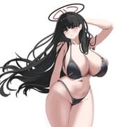 rio_(blue_archive), blue_archive, rhkdehfl60, 1girl, arm_behind_head