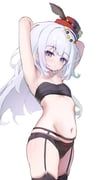 original, minttea, 1girl, armpits, black_bra