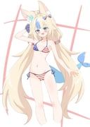 sameko_saba, indie_virtual_youtuber, skks, 1girl, :d