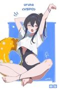 ichinose_uruha, vspo!, simuyutou, 1girl, anklet