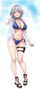 izayoi_sakuya, touhou, amagi_(amagi626), 1girl, bikini
