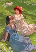 kohaku_(tsukihime), tohno_akiha, tsukihime, 2girls, :d