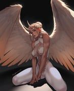 original, airplanepersonart, 1girl, abs, angel_wings